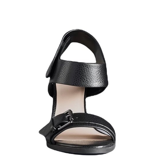 Simply Vera Wang Open Toe Heels Joan Size 9.5 Classic Black Block Heel Sandal - Picture 4 of 9